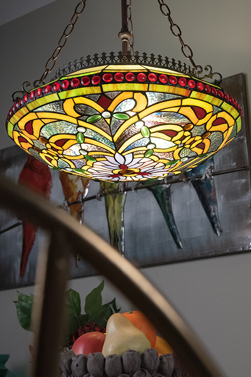 Tiffany glass ceiling on sale light